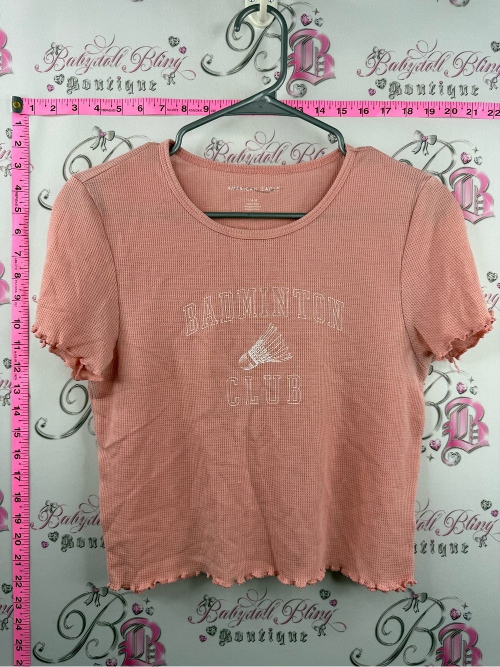 American Eagle Outfitters shirt Dusty peach 'Badminton Club' Short Sleeve Tee